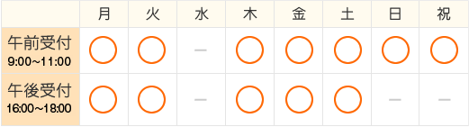 診療時間表